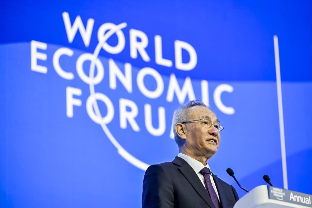 Chinese Vice-Premier Liu He speaks during the 53rd annual meeting of the World Economic Forum in Davos, Switzerland. Liu said China’s economy would recover faster than expected. Photo: EPA-EFE