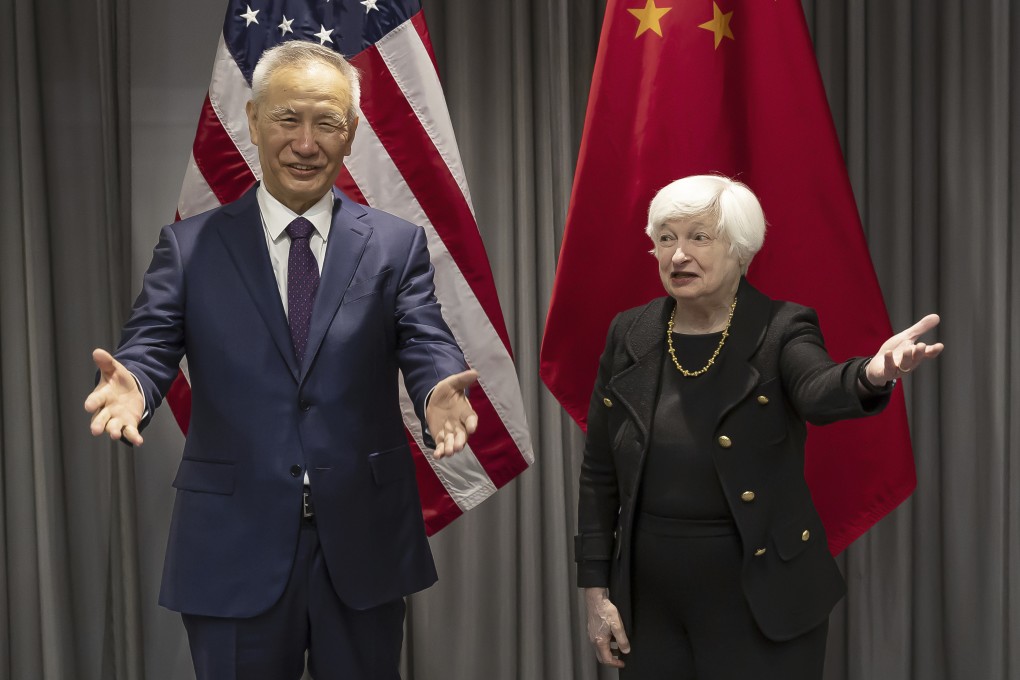 US Treasury Secretary Janet Yellen meets with Chinese Vice-Premier Liu He in Zurich, Switzerland, on Wednesday. Photo: AP