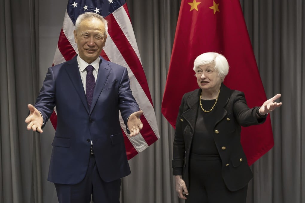 US Treasury Secretary Janet Yellen meets with Chinese Vice-Premier Liu He in Zurich, Switzerland, on Wednesday. Photo: AP