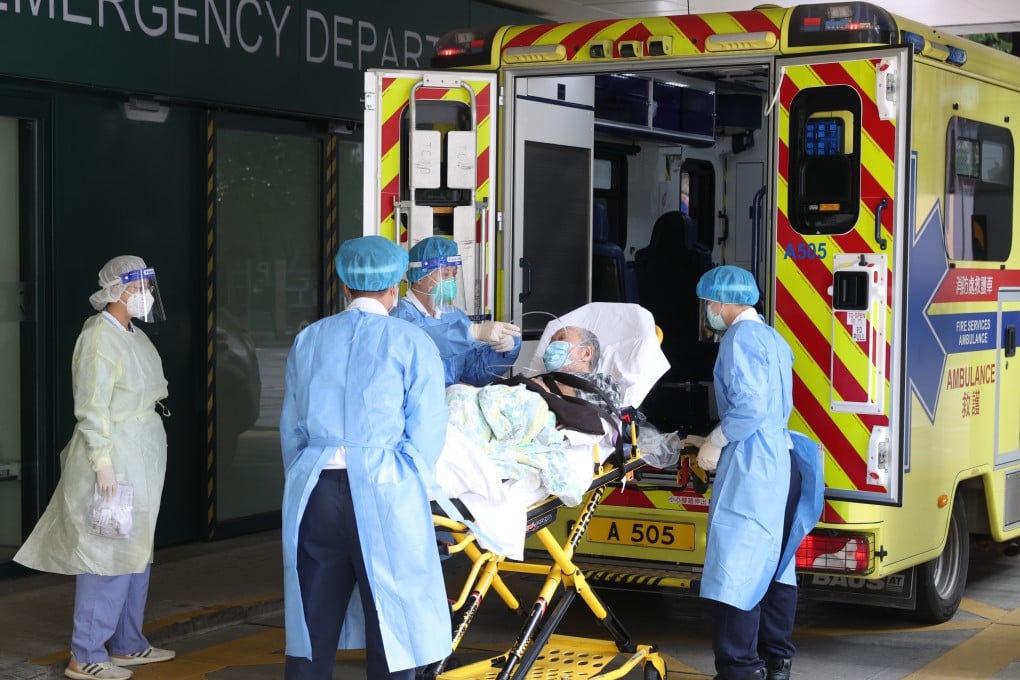 An ambulance drops off an elderly patient at a city emergency department. Photo: Yik Yeung-man
