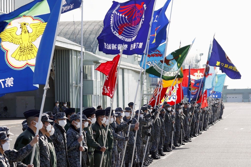 Japan Air Self-Defence Force members greet Indian Air Force personnel at the ASDF’s Hyakuri Air Base in Omitama, Ibaraki Prefecture, eastern Japan, on January 10. Photo: Kyodo