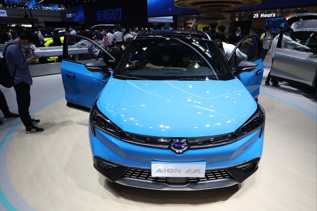 Aion LX electric car by Guangzhou Automobile Group seen at the 2020 Beijing International Automotive Exhibition on September 26, 2020. Photo: SCMP/ Simon Song