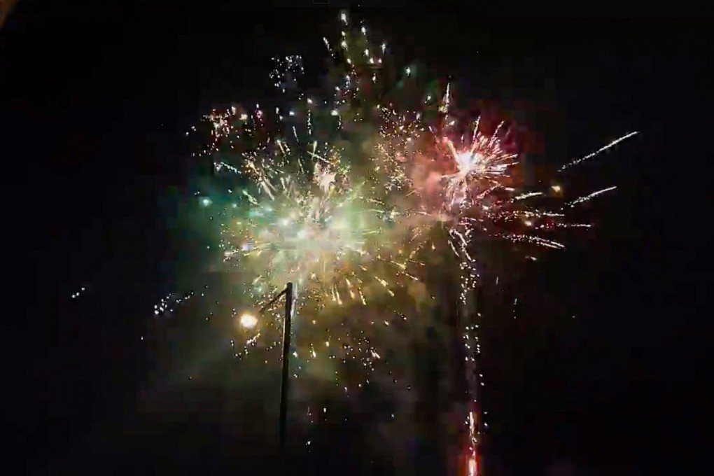 Online footage shows an illegal fireworks display near residential buildings in Tuen Mun. Photo: Facebook