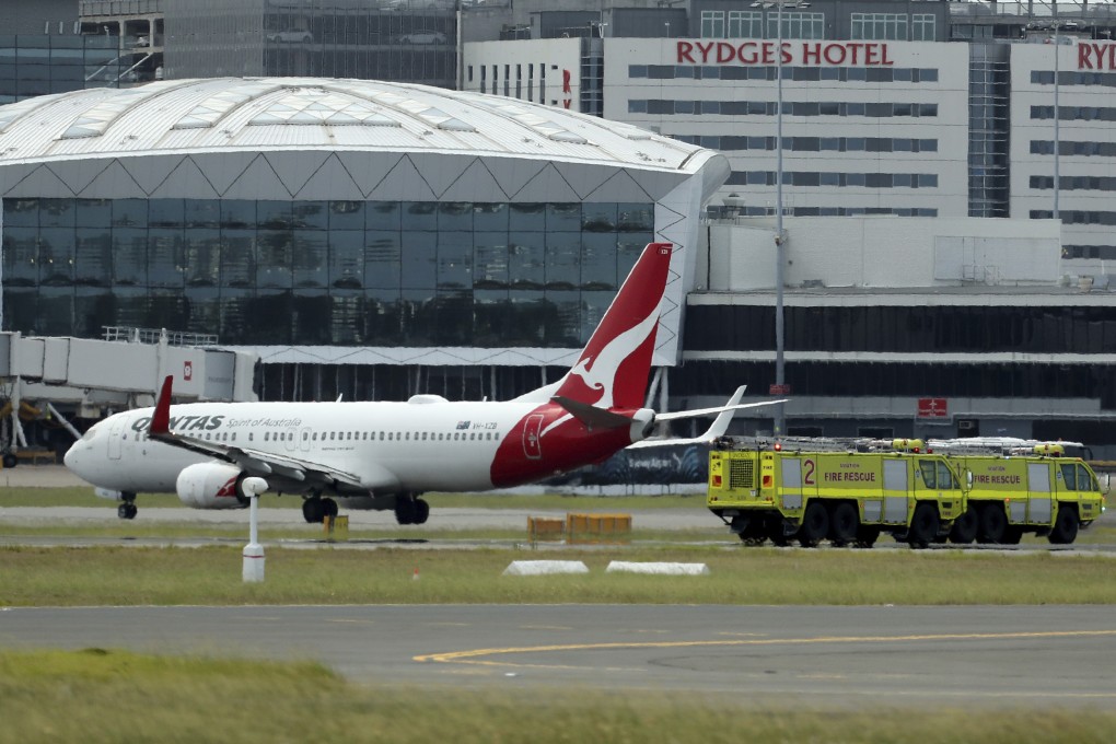 A Qantas jet is parked on the tarmac at Sydney airport after making an emergency landing on January 18. Photo: AAP Image via AP