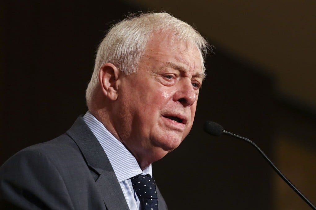 Former governor Chris Patten speaking in Hong Kong in September 2017. Photo: Nora Tam