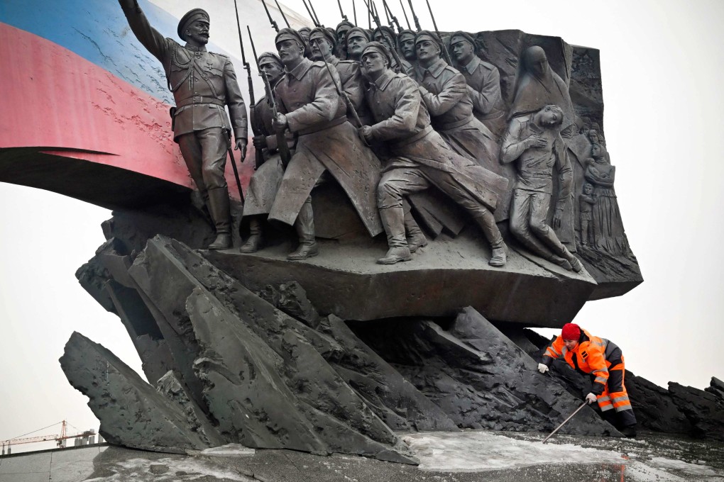 The Monument to Heroes of the First World War at Poklonnaya Hill in Moscow, Russia Photo: AFP