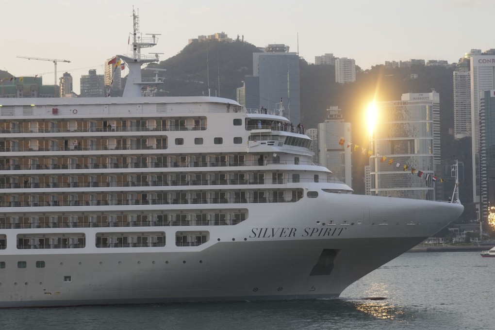 The Silver Spirit, a cruise liner operated by Silversea Cruises, arrives in Hong Kong from Singapore on January 18, 2023. Photo: Sam Tsang