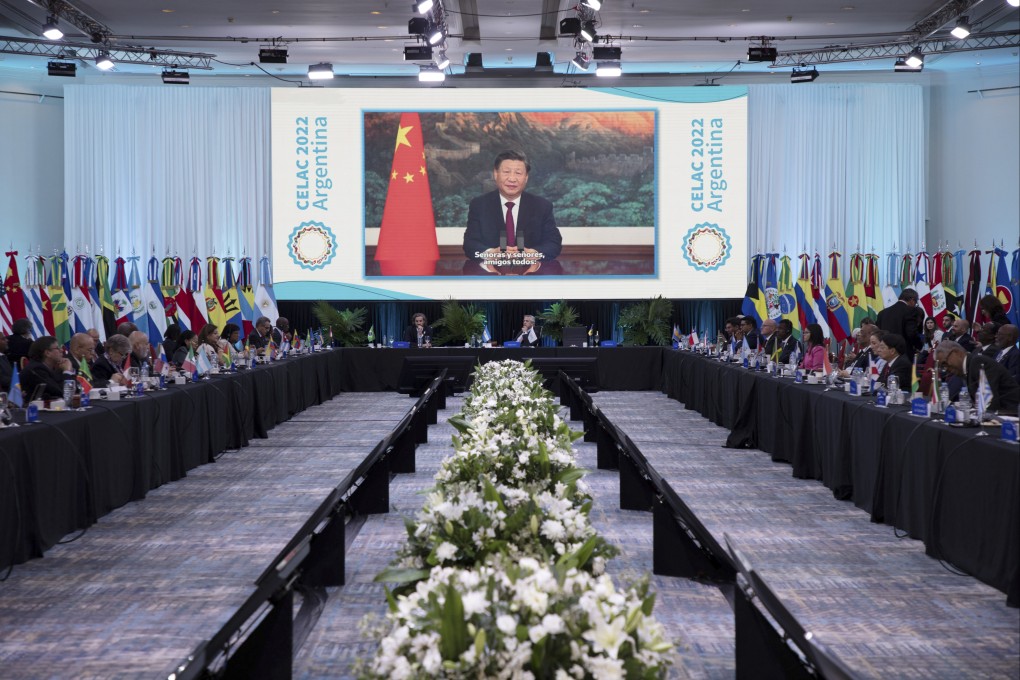 Chinese President Xi Jinping delivers a video address at a summit of the Community of Latin American and Caribbean States in Buenos Aires on Tuesday. Photo: Xinhua