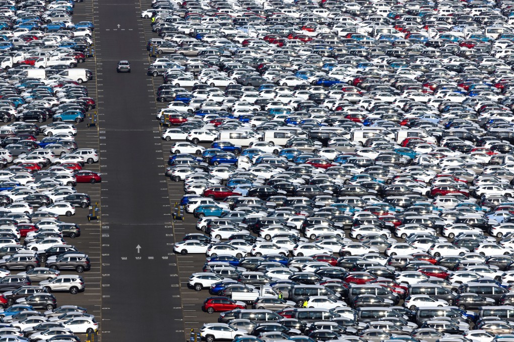 Hyundai Motor vehicles bound for shipment parked at the company’s Ulsan plant in South Korea. Photo: Bloomberg