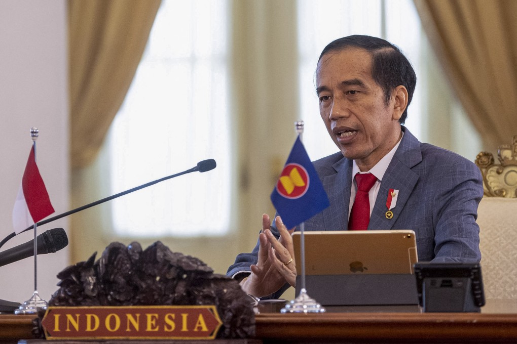 Indonesian President Joko Widodo attends the virtual Asean summit on June 26, 2020. File photo: AFP