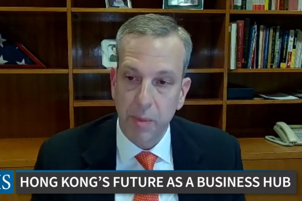 Gregory May, US consul general for Hong Kong and Macau, speaks as part of a Centre for Strategic and International Studies event on Wednesday. Image: CSIS