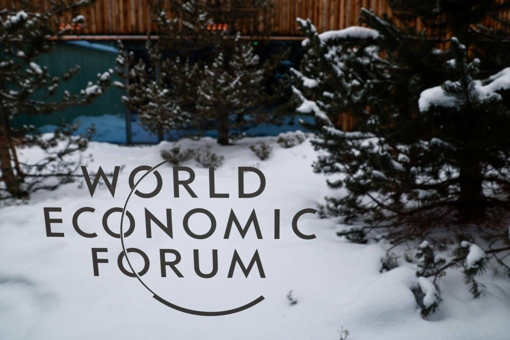 A logo on a window at the Congress Centre during the World Economic Forum in Davos, Switzerland, on January 19. Photo: Bloomberg