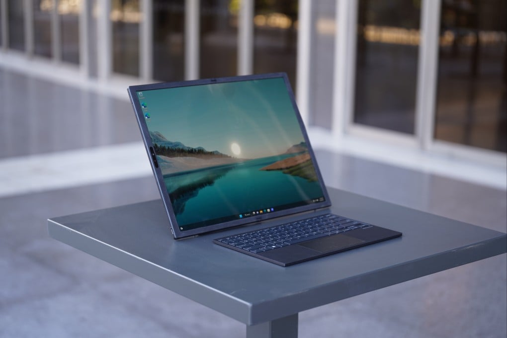 The Asus Zenbook 17 Fold OLED laptop has a screen that folds out to form a 17.3-inch display and can be used with a wireless keyboard. It is ideal for digital nomads, but is overpriced at US$3,500 and its battery drains too quickly. Photo: Ben Sin