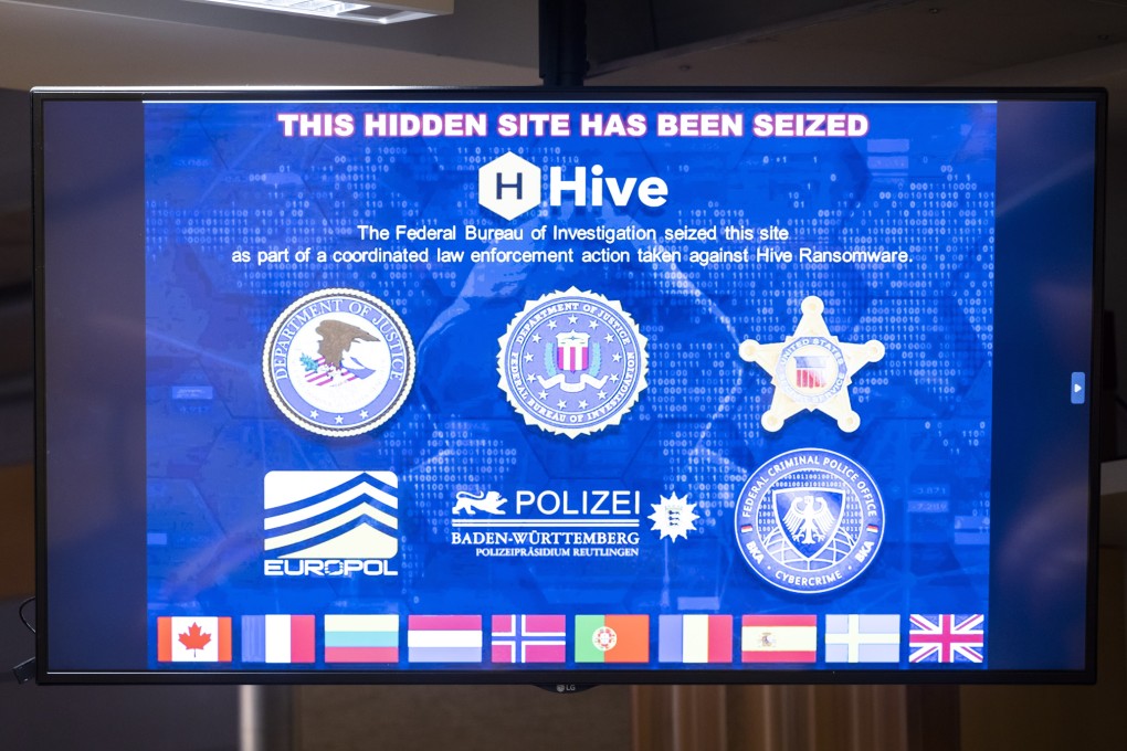 The Hive site on Thursday had a notice saying the Federal Bureau of Investigation had seized it. Photo: EPA-EFE