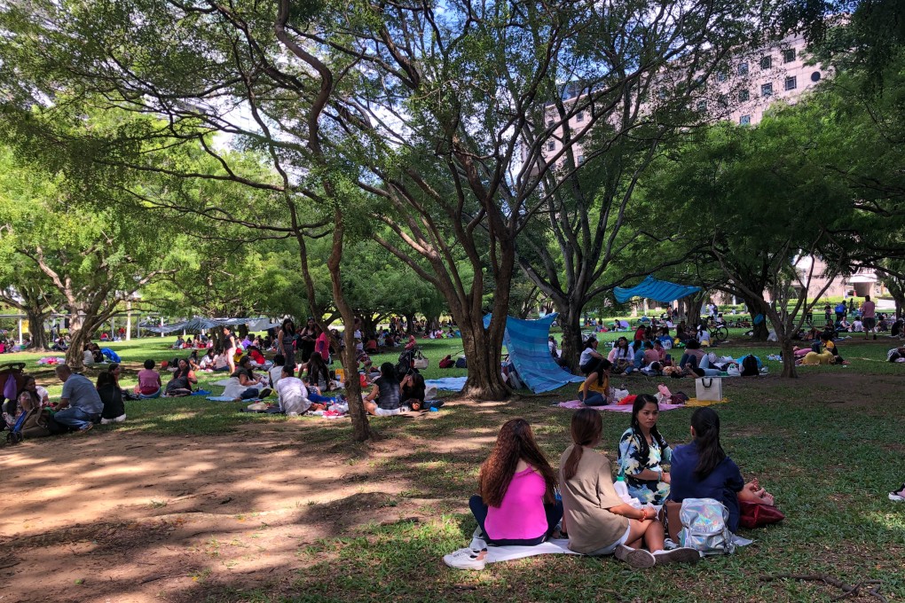 Domestic workers enjoy their day off in Singapore. File photo: SCMP