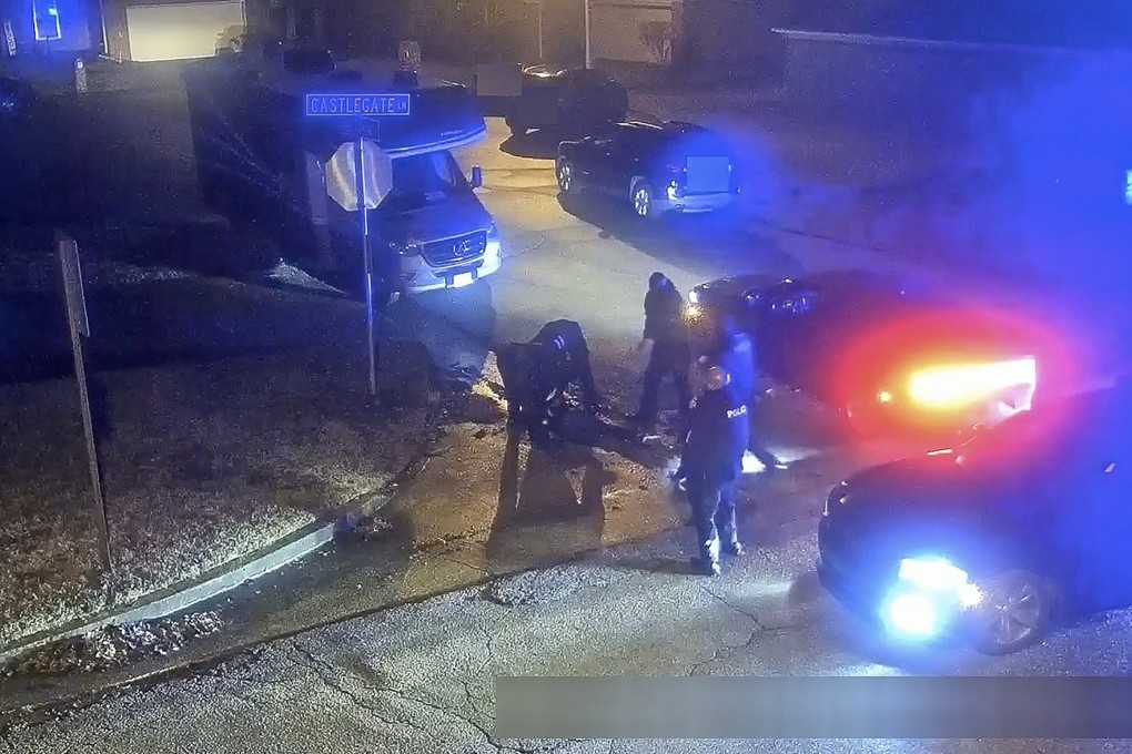 Tyre Nichols on the ground during a brutal attack by five police officers in Memphis on January 7. Photo: City of Memphis via AP