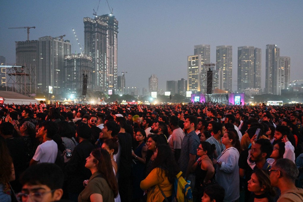 Spectators watch performers at the Lollapalooza India music festival in Mumbai. Photo: AFP