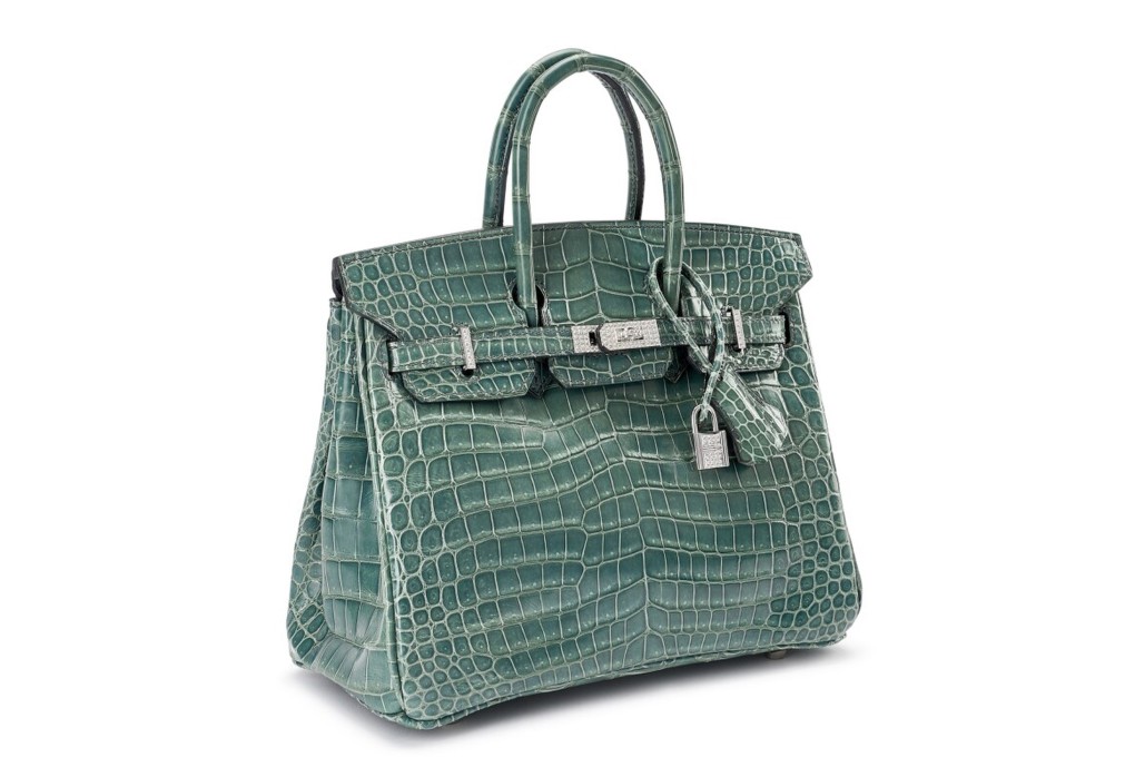 Hong Kong tycoon Joseph Lau is putting on auction a collection of 77 handbags, including this Hermès Birkin with diamond-encrusted clasp, with an estimated price of up to HK$2 million (US$255,000). Photo: Handout