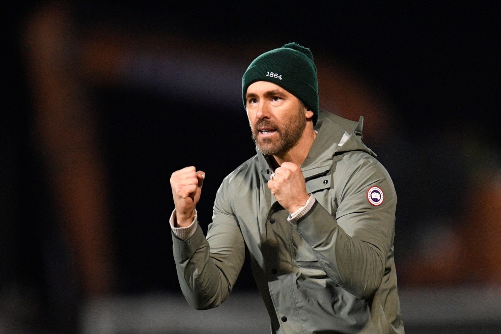 Canadian-Ameican actor and Wrexham owner Ryan Reynolds after the English FA Cup fourth round football match between Wrexham and Sheffield United at the Racecourse Ground Stadium in Wrexham, Wales on Sunday. Photo: AFP