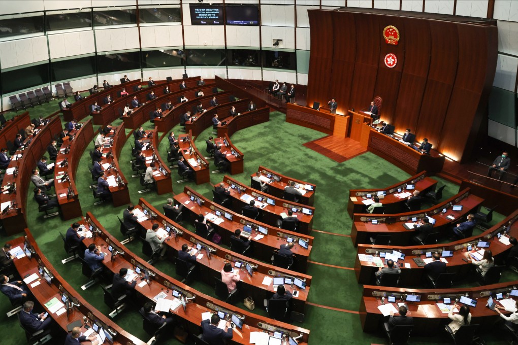 Chief executive John Lee attends a question-and-answer session at the Legislative Council on October 20. Photo: Yik Yeung-man