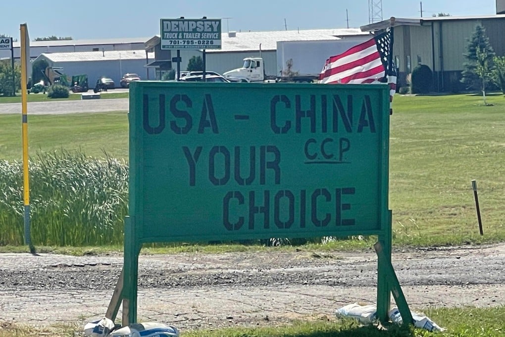 A sign in Grand Forks, North Dakota, where Fufeng USA’s project has sparked controversy among some residents who are wary of the Chinese company. Photo: Handout/Craig Spicer