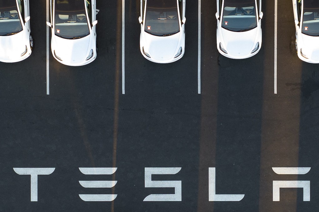 Cars parked at the Tesla Fremont factory in California on February 10, 2022. Photo: Agence France-Presse