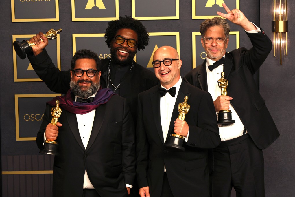 Questlove (second from left) with co-creators of Summer of Soul at the Oscars. Onyx, a Disney content arm which worked on the documentary, is helping tell diverse stories at a time when Hollywood’s inclusivity is in question. Photo: Getty Images