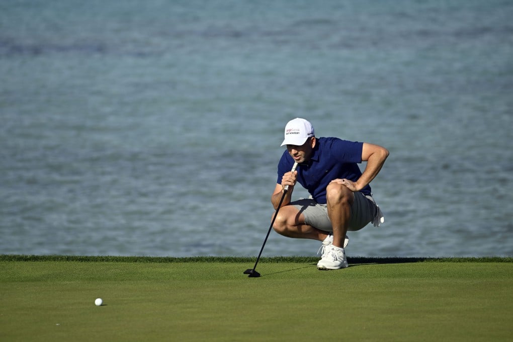 Sergio Garcia lines up a putt during the PIF Saudi International at the Royal Greens Golf and Country Club. Photo: Asian Tour