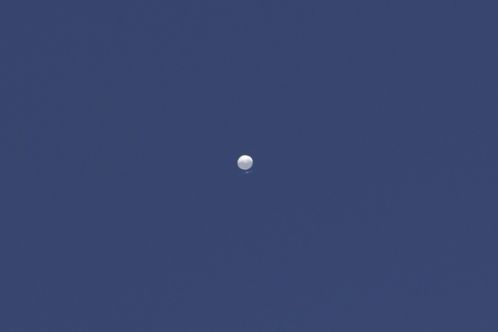 A balloon floats over Columbia, Montana, on Friday. Photo: Missourian via AP