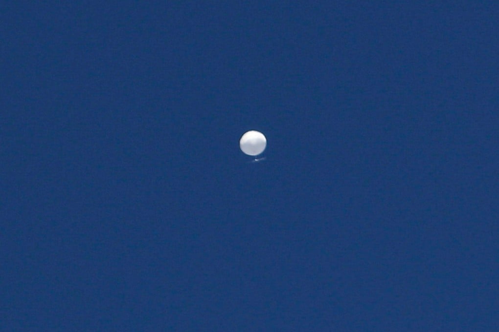 The Chinese balloon floats over Columbia, Montana, on Friday. Photo: AP