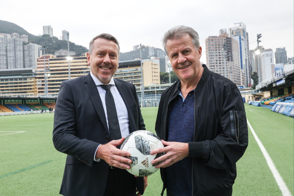 Neil Jensen (left), chairman of Hong Kong Football Club, and Tony Bratsanos, chairman of the HKFC Citi Soccer Sevens, at Hong Kong Football Club in Causeway Bay. Photo: Edmond So