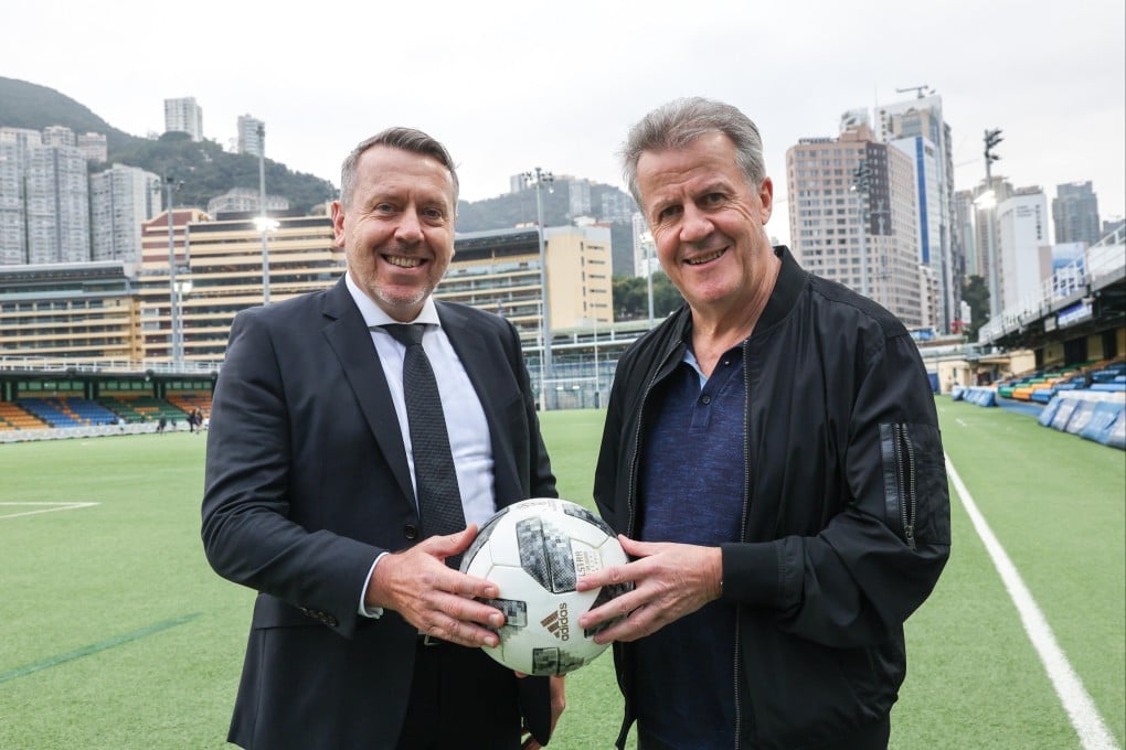 Neil Jensen (left), chairman of Hong Kong Football Club, and Tony Bratsanos, chairman of the HKFC Citi Soccer Sevens, at Hong Kong Football Club in Causeway Bay. Photo: Edmond So