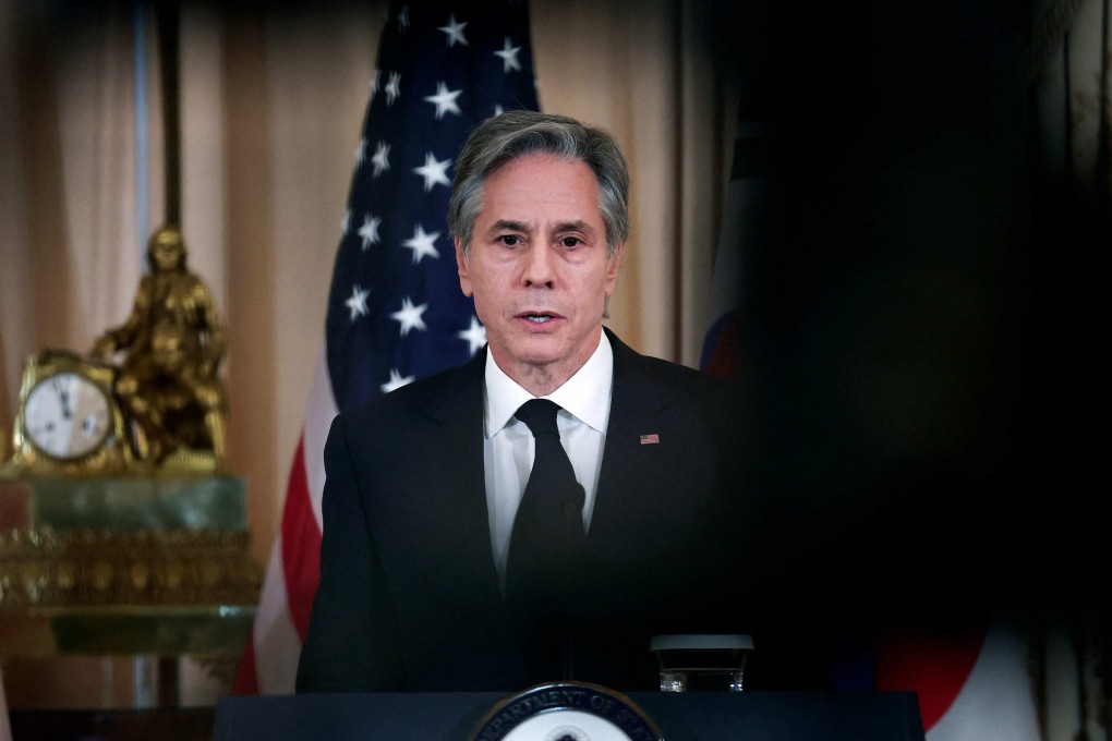US Secretary of State Antony Blinken speaks during an event with the South Korean foreign minister on Friday about the Chinese surveillance balloon identified in US airspace. Photo: Getty Images via AFP