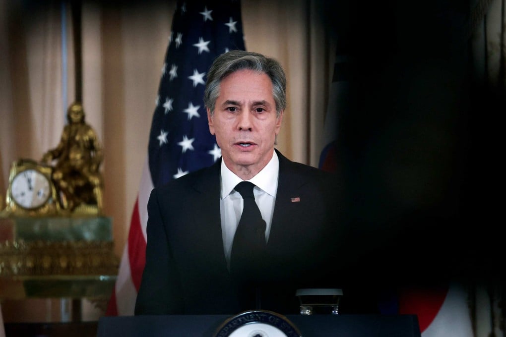 US Secretary of State Antony Blinken speaks during an event with the South Korean foreign minister on Friday about the Chinese surveillance balloon identified in US airspace. Photo: Getty Images via AFP