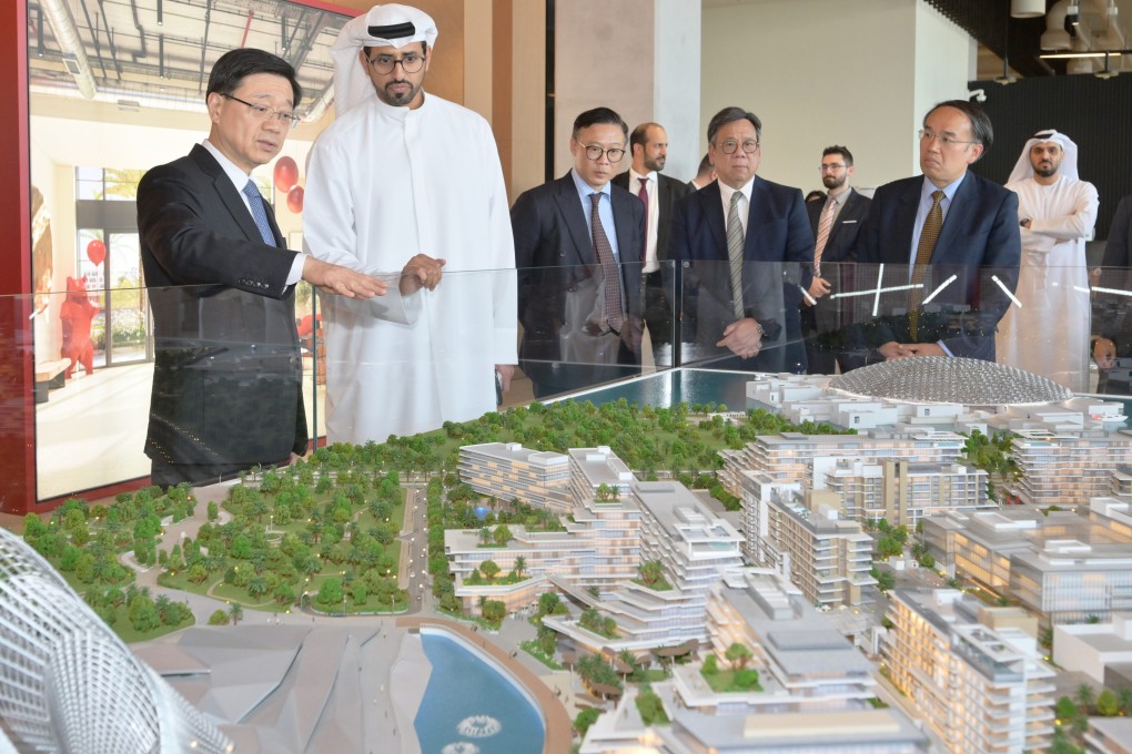 Chief Executive John Lee visits Aldar Properties PJSC in Abu Dhabi. Photo: Handout