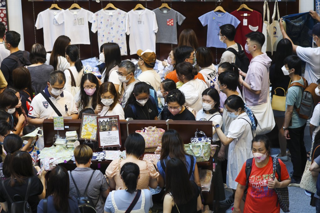 People shop at a mall in Kowloon Tong on October 2 after the second batch of consumption vouchers were distributed. Photo: Edmond So