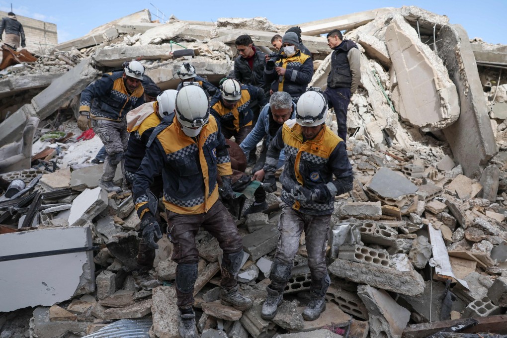 Members of the Syrian civil defence, known as the White Helmets, in Syria’s rebel-held northwestern Idlib province. Photo: AFP