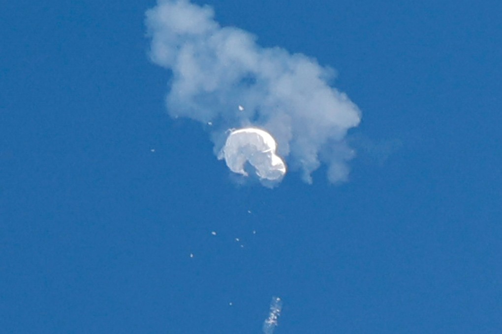 China has rejected Washington’s claim that the balloon shot down on Saturday was for surveillance, insisting it was a civilian airship for meteorological research that went off track in bad weather. Photo: Reuters