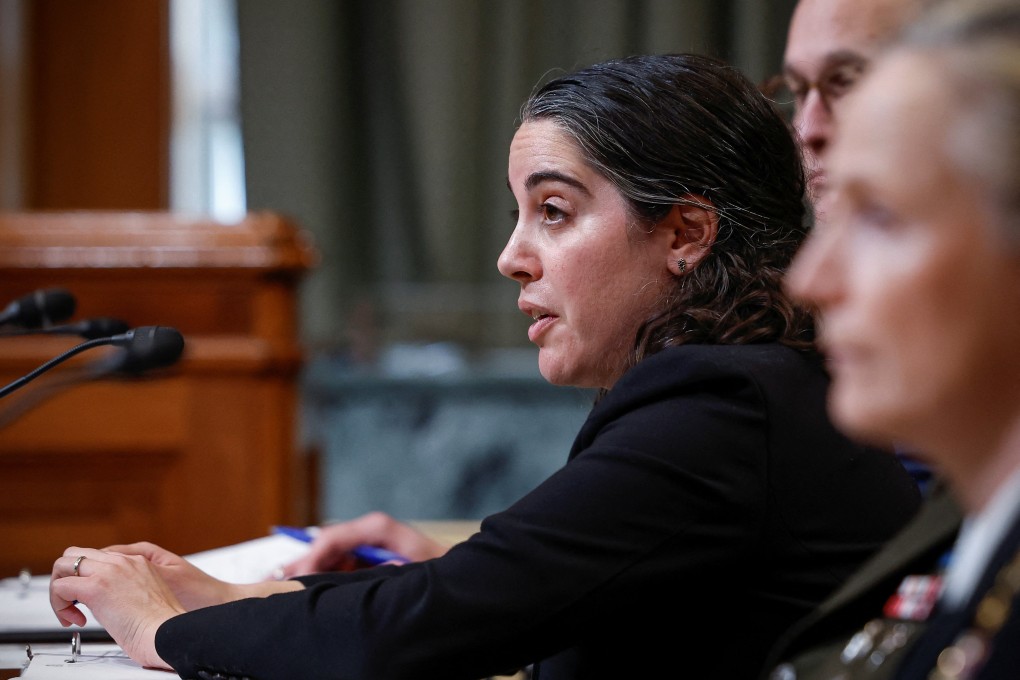Principal Assistant Secretary of Defense for Homeland Defense and Hemispheric Affairs Melissa Dalton testifies during a Senate Appropriations Defense Subcommittee hearing on Capitol Hill about the suspected Chinese spy balloon that was shot down. Photo: Reuters