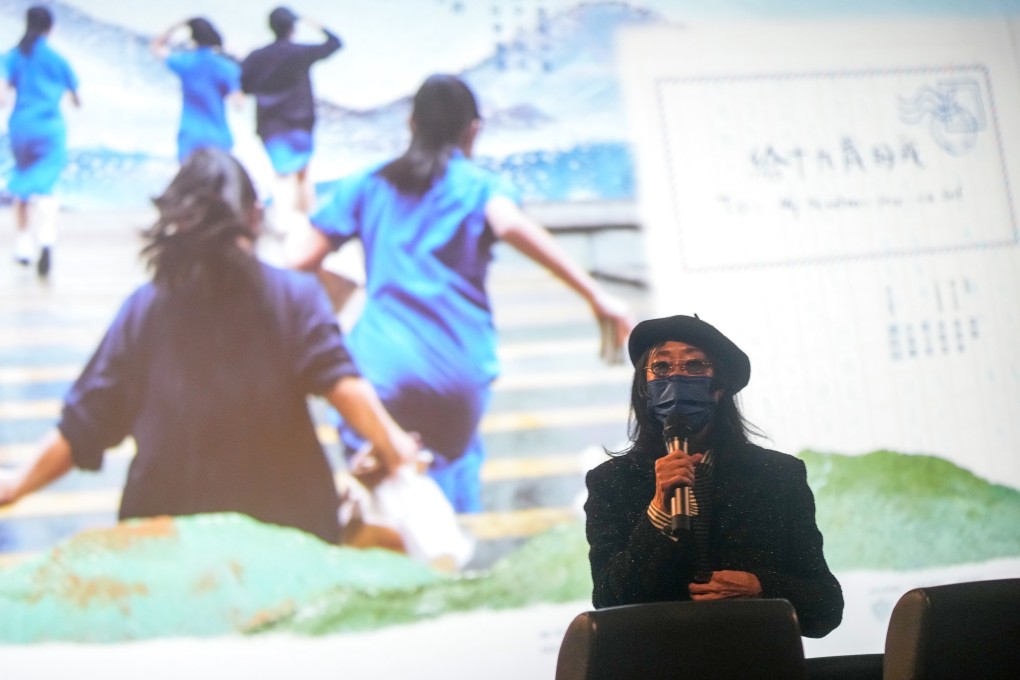 Director Mabel Cheung speaks to reporters after the screening of the film “To My Nighteen-Year-Old Self” at a cinema in Hung Hom on February 5. Photo: Sam Tsang