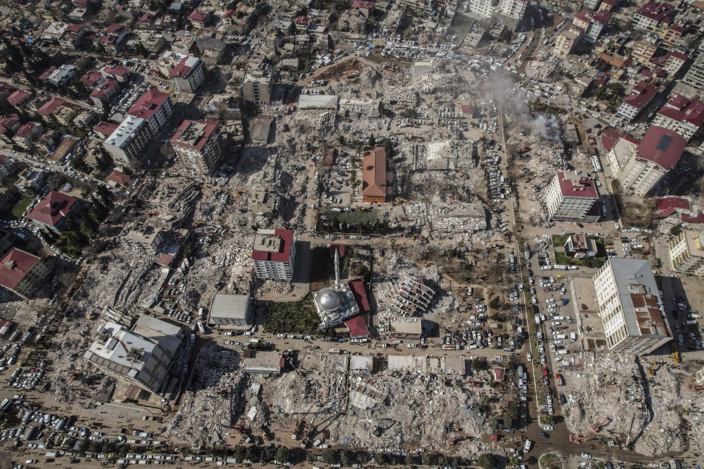 The destruction in Kahramanmaras city centre, southern Turkey. Photo: AP