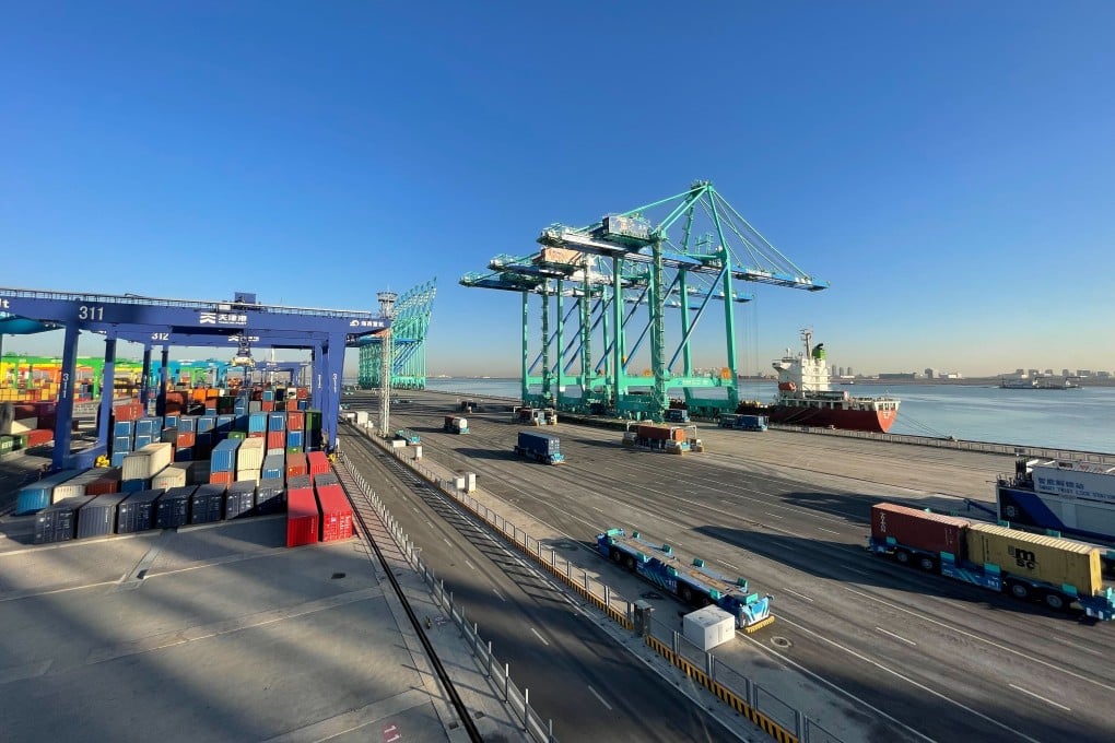 The Port of Tianjin has collaborated with Huawei to build an automated terminal where cranes and self-driving vehicles offload and transport shipping containers with little to no human intervention. Photo: Tracy Qu