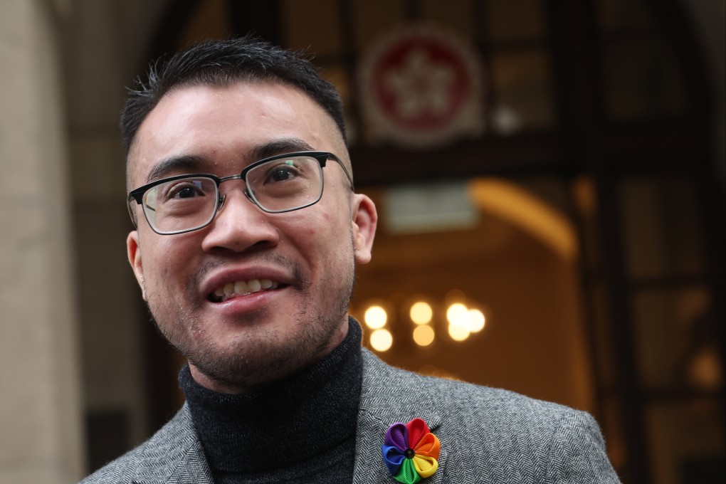 Henry Edward Tse meets the media outside the Court of Final Appeal after the court handed down a landmark ruling finding that authorities’ refusal to allow two transgender people to use their preferred gender on their identity cards without undergoing full reassignment surgery had breached their rights. Photo: SCMP/Edmond So