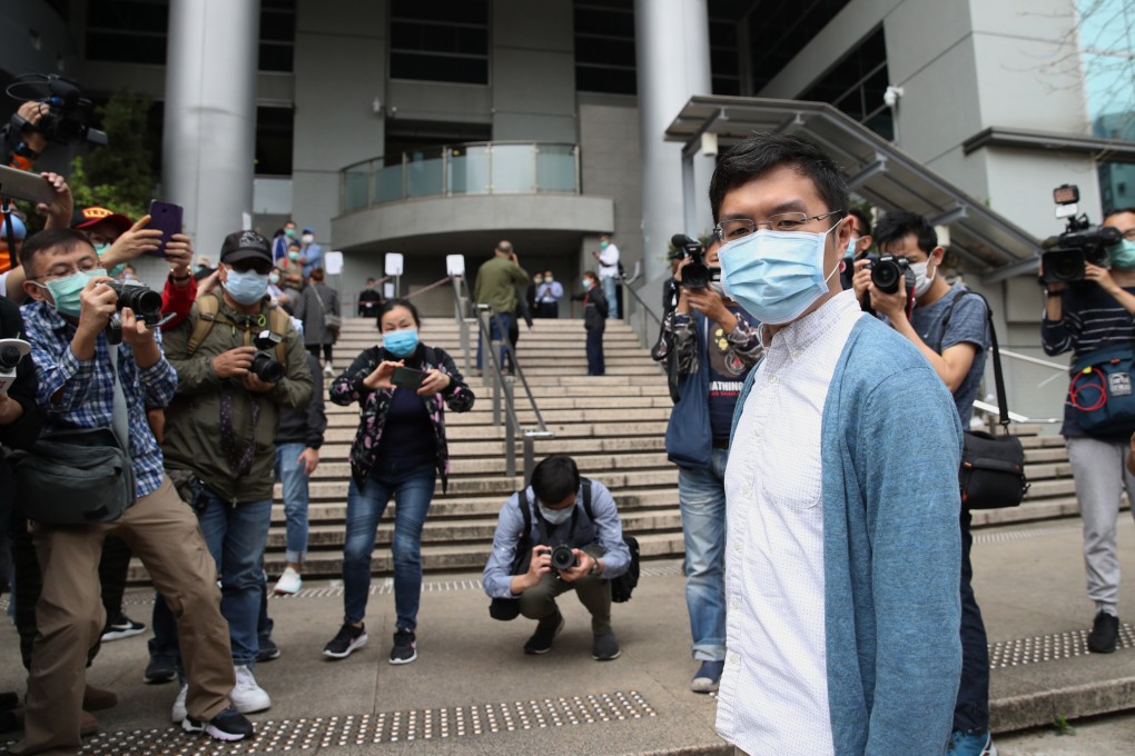 Au Nok-hin leaves court after a hearing unrelated to the present case in 2020. Photo: Winson Wong