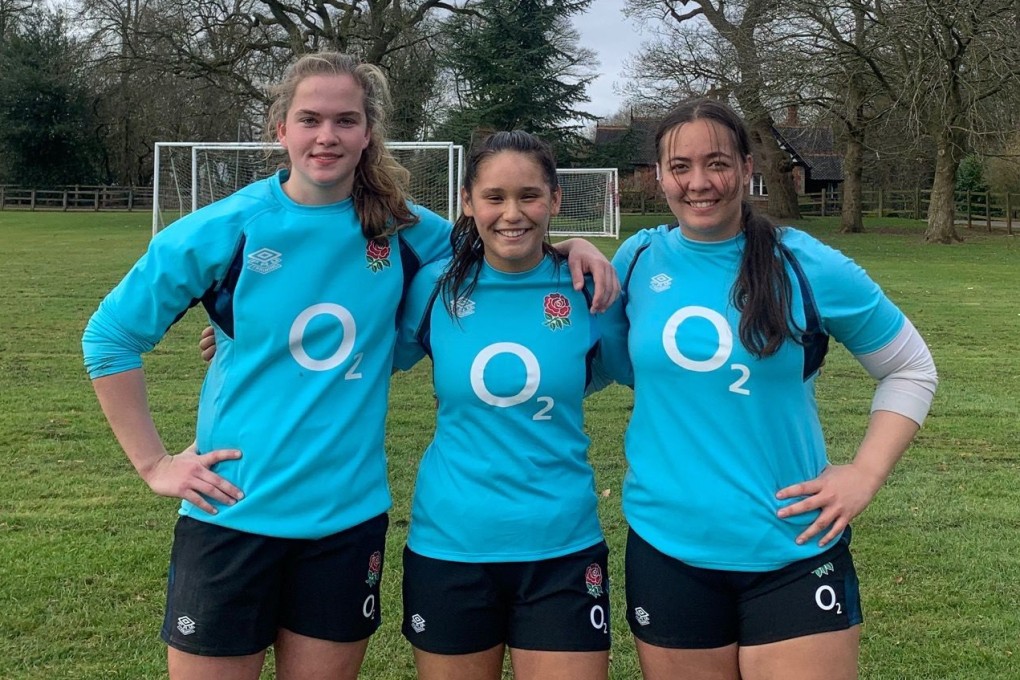 Hong Kong trio (from left) Lauren Knowler, Natalee Evans, Keira Muir at an England U18 training camp at Lilleshall National Sports Centre. Photo: Handout