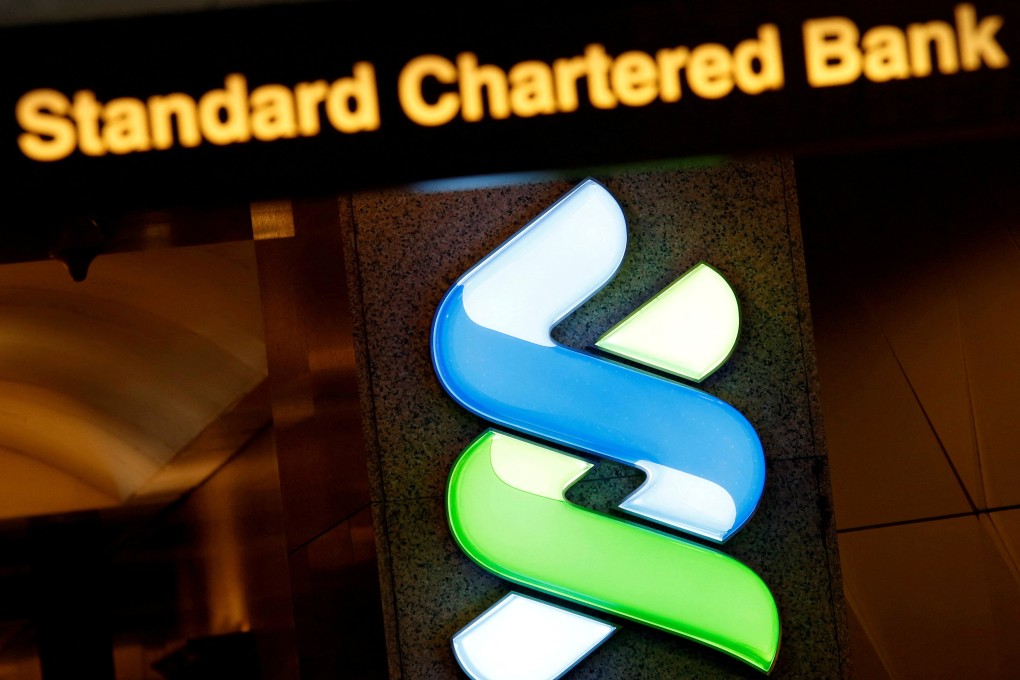 A logo of Standard Chartered is displayed at its main branch in Hong Kong in August 2017. Photo: Reuters