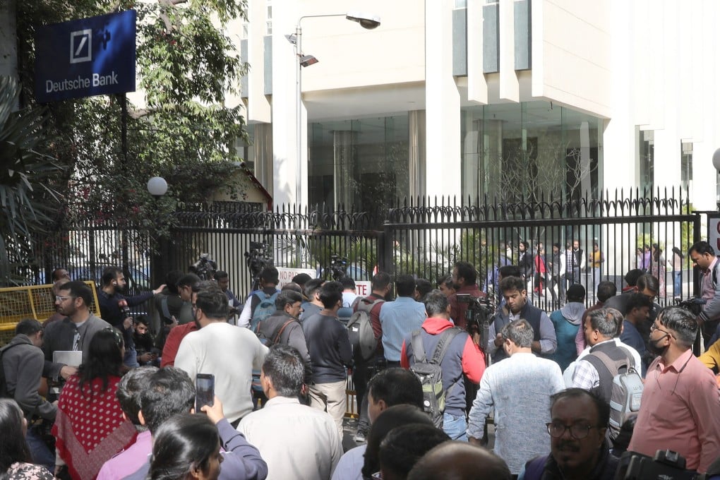 The BBC’s Delhi and Mumbai offices were raided by income tax officials as part of a tax evasion investigation. EPA-EFE/RAJAT GUPTA