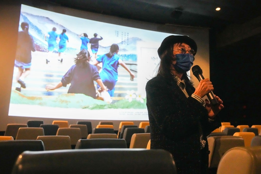 Director Mabel Cheung Yuen-ting speaks to reporters after a screening of “To My Nineteen-year-old Self” on February 5. The documentary has sparked discussions on issues of consent and ensuring minors understand to what they are agreeing when they sign consent forms. Photo: Sam Tsang
