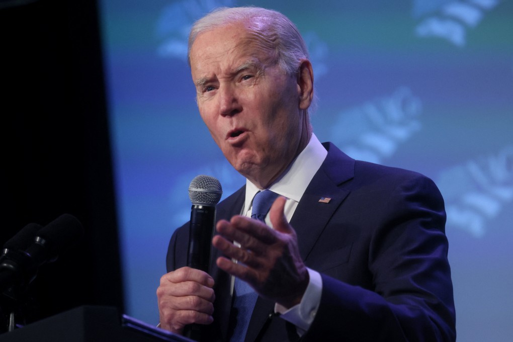 US President Joe Biden speaks at a conference in Washington on Tuesday. Photo: Reuters