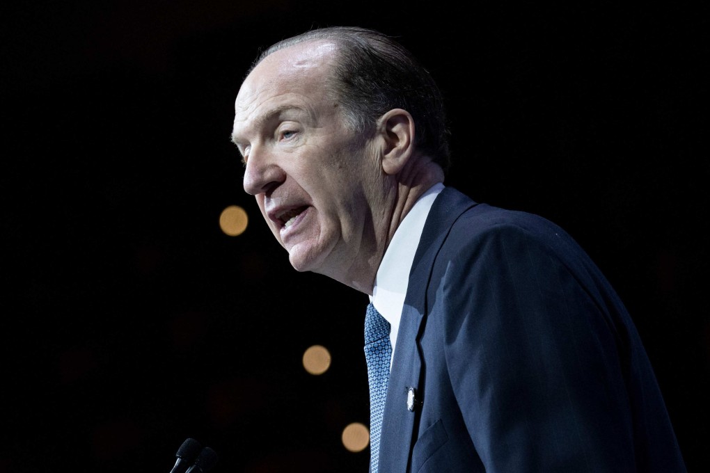 World Bank Group President David Malpass speaks at the IMF headquarters in Washington in October 2022. Photo: AFP